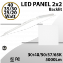 LED Panel Light 2x2 Backlit 40/35/30/25/20W Tunable 5 CCT 5000Lm