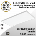 LED Panel Light 2x4 72W-30W 9000Lm 5CCT 30K-65K With Emergency BackUp
