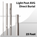 Light Post 25Ft AVG Direct Burial Aluminum Tapered Dark Aluminum