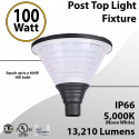 Top Post Light 100W LED 13210 Lumen 5000K