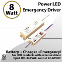 LED Emergency Driver 8 Watt Split with Battery 90m Output 20-60VDC