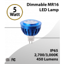 5W MR16 LED Lamp - 450 Lumens, Long Life Water-Resistant