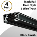 Track Rail Halo Style 3 Wire Track 4FT Black Finish