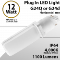 Plug In LED light G24Q or G24D 12W 1100Lm 4000K Horizontal Direct Line (Remove Ballast)