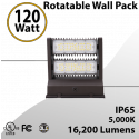 120W Rotatable Wall Pack 16200 Lumens 5000K