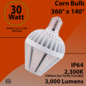 Turtle Friendly Lighting Led Corn Bulb 30W 3000Lm 2300K E26/E39 (W/adapter)