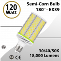 Semi-Corn Bulb 120W LED 180° 30K 40K 50K 18000 Lumen EX39 IP64 ETL