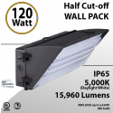 Semi Cutoff Wall Pack 15960 Lumens 120W 5000K IP65 UL DLC