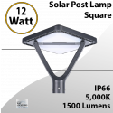 Solar Post Top Lamp Square 20Ah Battery 1500Lumen