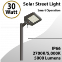 Solar Street Light 30W 5000Lm 2700K-5700K Smart Operation