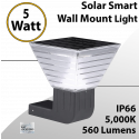 Solar Wall Mount Smart Light Control 5W 560Lm Piramid