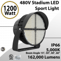 Stadium Lights Sport 480V 1200W 162000Lm IP66 15°/30°/40°/60° Tunable