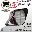 Stadium Lights Sports Lamp 500W 480VAC 65775 lumens IP66 UL DLC