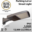 LED Street Light 80/100/120/150W up to 22,500Lm 5000K UL IP65 DLC