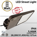 High Voltage LED Street Light 200/240/300W, 42127 lm, 5000K, IP66