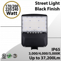 Street Light Black Finish 170 to 240W - CCT 3/4/5000k Up to 37,200Lm