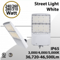 Street Light White Finish 240 to 310W - CCT 3/4/5000k Up to 46500Lm