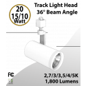 Track light Head 20/15/10W White 36° 27/30/35/40/50K 1800Lm