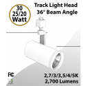 Track light Head 30/25/20W White 36° 27/30/35/40/50K 2700Lm