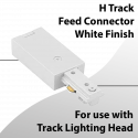 H Track 120V Live Floating Feed Canopy Connector - White Finish