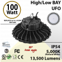 100W LED High Bay Light UFO 13500 Lumens 5000K UL DLC