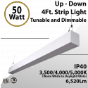 Up Down Linear Pendant 50W White 3CCT 3000K 40000K 50000K 6500lm