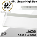  4Ft Warehouse Lights Linear Fixture 320W 42051Lm 5000K 100-277V