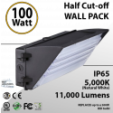 100W LED Half Cut off Wall Pack 11000 Lumens 5000K IP65 UL DLC