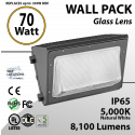 70W LED Wall Pack Fixture: 8100 Lumens 5000K IP65 UL DLC