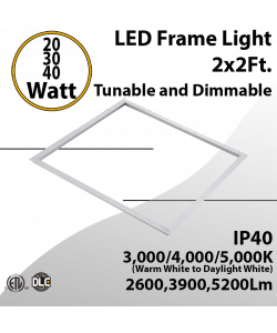 2x2 LED Frame Light 20W 30W or 40W up to 5200Lm 30K 40K 50K Dimmable