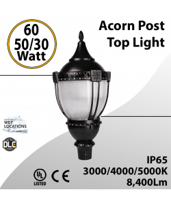 Post Top Acorn Decoration Light 60W 50W 30W 8400Lm
