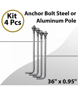 Anchor Bolt Kit 4 pcs for Steel or Aluminum Pole 36" x 0.95"