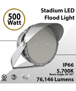 Flood Lights Stadium LED Lamp 500W 76146 lumens 200-480VAC IP66 UL DLC