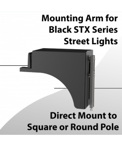 Direct Mount to Square or Round Pole for Black STX Street Lights