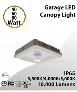 Adjustable LED Canopy Lights -  CCT Tunable 60W to 80W