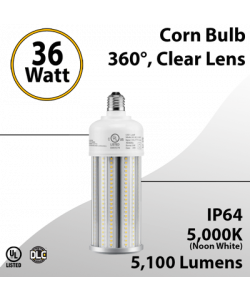 LED Corn Bulb Lamp 36W 5100Lm 5000K E39 IP64 UL