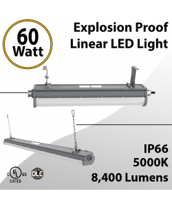 LED Explosion Proof Light Linear Class 1 Div 2 60W 8400Lm (LED)