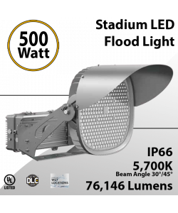 LED Stadium Flood Lights 500W 76146 lumens 100-277VAC IP66 UL DLC