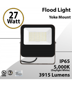 LED Flood Light 27W 3915Lm 5000K Yoke mount