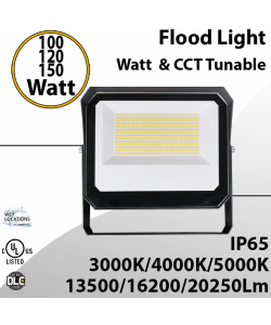 LED flood light Tunable  100W 120W 150W 30K/40K/50K U-Bracket