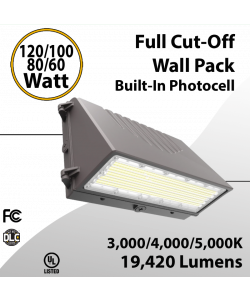 Full Cutoff Wall Pack Built-In Photocell