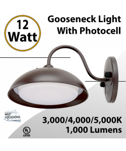 Gooseneck Light Wall Mount 12W