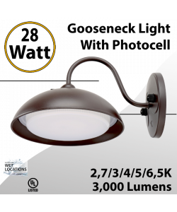 Gooseneck Light Wall Mount 28W 5CCT 2700/3000/4000/5000/6500