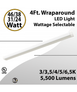 Led 4Ft Wrapround Light Selectable 46/38/31/24W 5CCT 5500Lm