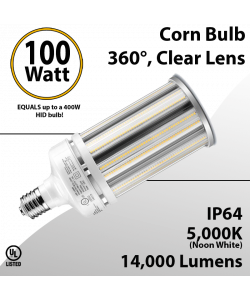 Led Corn Bulb 100W 14000 Lm 5000K IP64 E39