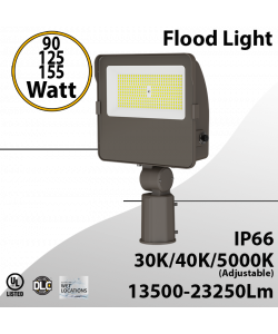 LED Flood light Slipfitter 90W 125W 155W 23250Lm 30K 40K 5000K Photocell