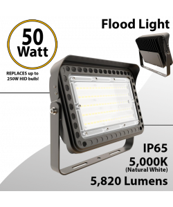 LED flood light 50W 5000K with yoke mount 5820 lumens 