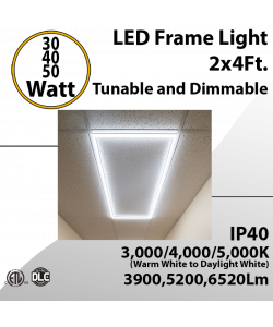 2x4 LED Frame Light 30W 40W or 50W up to 6500Lm 3000K 4000K 5000K Dimmable