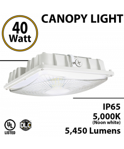LED Garage lighting White Canopy 40W 5450Lm 5000K