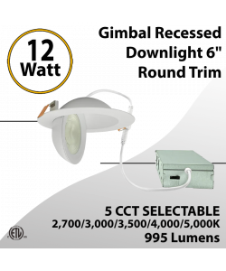 LED Gimbal Recessed Downlight 6"